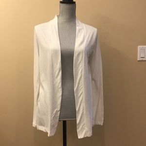 J. Crew Factory White Cotton Lightweight Cardigan